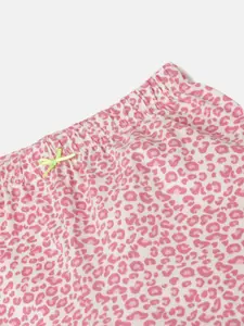 mackly Girls Abstract Printed Round Neck T-shirt With Shorts