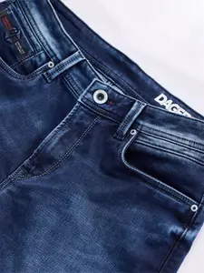 DAGERRFLY Men Slim Fit Slash Knee Light Fade Stretchable Jeans