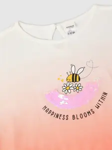 max Girls Ombre Cape Sleeves Cotton Kaftan Top