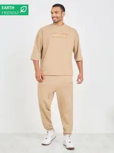 Styli Eco Earth Typography Print Oversized T-Shirt & Joggers Co-Ords