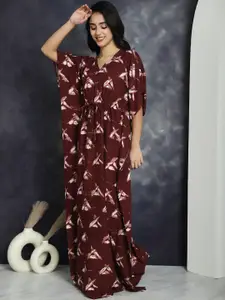 Claura Printed Maxi Kaftan Nightdress