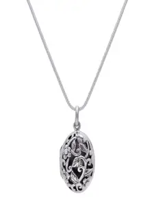 Abhooshan 92.5 Sterling Silver Silver-Plated Photo Pendant with Chains