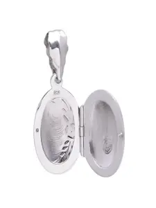 Abhooshan 92.5 Sterling Silver Silver-Plated Photo Pendant with Chains