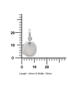Abhooshan 92.5 Sterling Silver Silver-Plated Oval Shaped Pendant With Chain