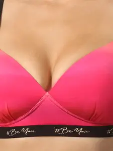 Soie Padded Non-Wired Full Coverage Printed Cross Back Bra