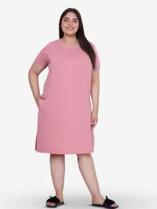 IN Love Plus Size Round Neck Short Sleeves T shirt Night Dress
