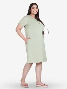 IN Love Plus Size Round Neck Short Sleeves T shirt Night Dress