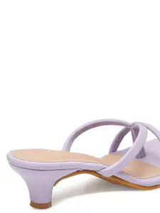DressBerry Lavender Open Toe Kitten Heels