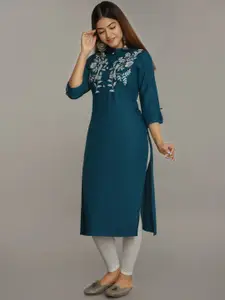 NEW4U Embroidered Straight Kurta
