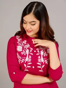 NEW4U Embroidered Straight Kurta
