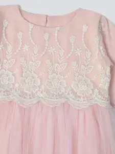 Bella Moda Girls Embellished Round Neck Fit & Flare Dress