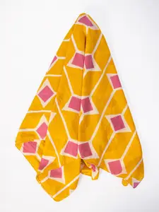 Contrast Living Geometric Printed Pure Cotton Scarf