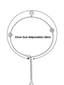 SILBERRY Rhodium-Plated Crystals-Studded Anklet
