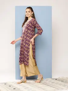 Aarika Women Printed Thread Work Kurta