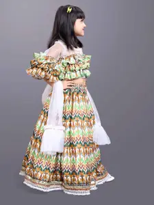 BAESD Girls Printed Ready To Wear Lehenga & Blouse With Dupatta