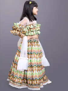 BAESD Girls Printed Ready To Wear Lehenga & Blouse With Dupatta