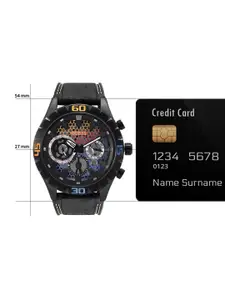 GUESS Men Skeleton Dial & Leather Straps Analogue Multi Function Watch GW0514G2