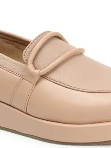 Denill Women Textured Slip-On Loafers