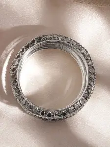 Rubans Set of 14 Floral Design Details Bangles