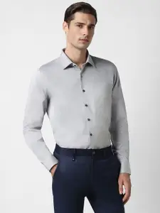 Van Heusen Textured Self Design Pure Cotton Formal Shirt