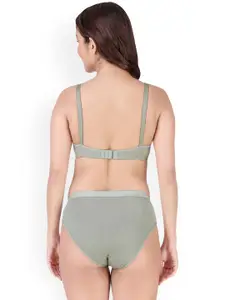 AROUSY Cotton Non Padded Bra & Mid-Rise Briefs