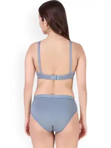 Aamarsh Pack Of 3 Cotton Non Padded Bra & Mid-Rise Briefs