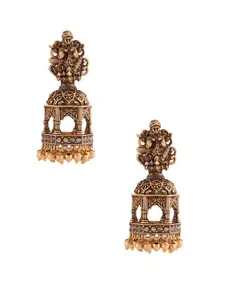 Priyaasi Gold-Plated Dome Shaped Temple Jhumkas