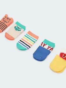 max Boys Pack Of 5 Patterned Ankle Length Socks