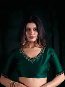 Saree mall Embellished Sequinned Poly Chiffon Saree