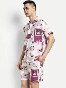 GRECIILOOKS Printed Shirt & Shorts Co-Ords