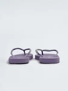 max Women Embellished Thong Flip-Flops