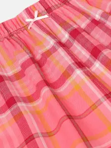 mackly Girls Checked Pure Cotton Night suit