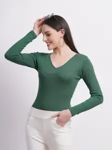 SIGHTBOMB V-Neck Cotton Fitted Top