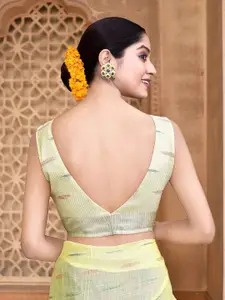 elora Ethnic Motif Woven Design Pure Linen Ikat Saree