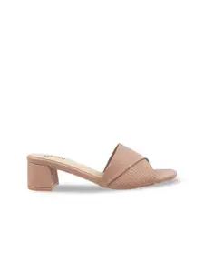 Mochi Textured Open Toe Block Heels