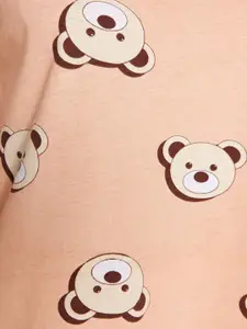 Trendyol Printed Round Neck Pure Cotton Night suit