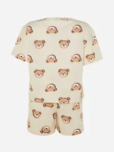 Trendyol Graphic Printed Pure Cotton Night Suit