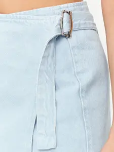 Trendyol Pure Cotton Wrap Mini Skirt