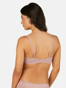Triumph Floral Laced Lightly Padded Medium Coverage T-shirt Bra With All Day Comfort