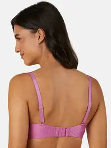 Triumph Striped Lightly Padded Medium Coverage T-shirt Bra With All Day Comfort