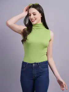 SIGHTBOMB High Neck Fitted Cotton Top