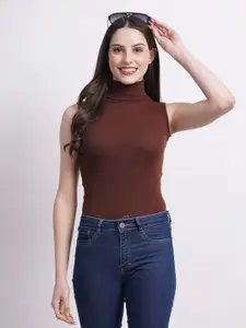 SIGHTBOMB High Neck Fitted Cotton Top