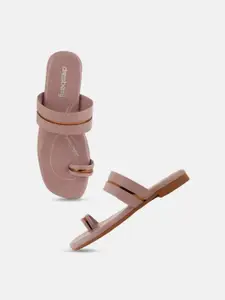 DressBerry Mauve One Toe Flats