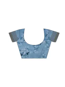 Mitera Floral Zari Block Print Saree