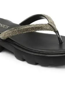 ICONICS Embellished Open Toe Flatform Heels