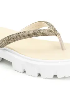 ICONICS Textured Open Toe Platform Heels