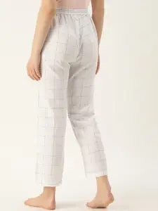 Kryptic Women Checked Mid-Rise Pure Cotton Lounge Pants