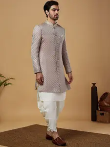 KISAH Men Kurta with Indowestern Sherwani & Dhoti Pants Set