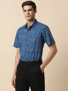 Allen Solly Slim Fit Floral Printed Spread Collar Pure Cotton Formal Shirt
