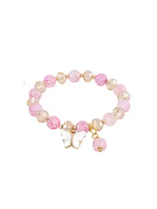 Peora Gold Plated Beaded Elasticated Bracelet
